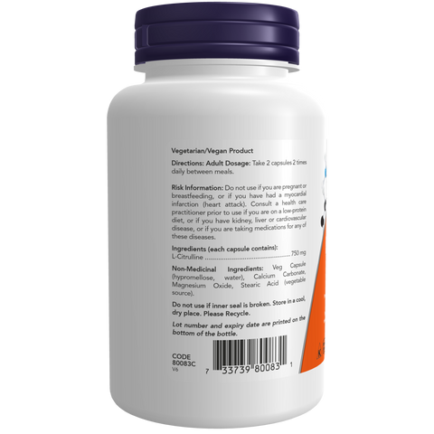 Now L-CITRULLINE, 90 Capsules