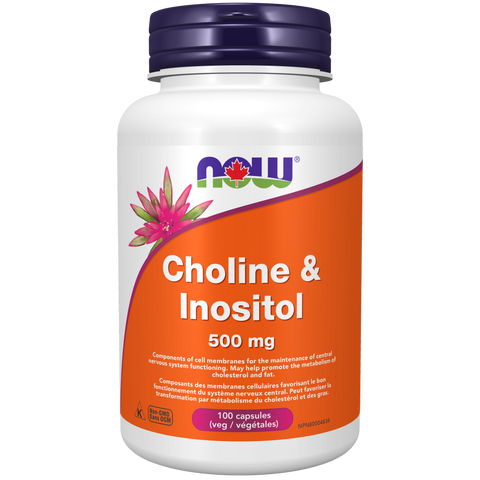 Now CHOLINE & INOSITOL 500mg, 100 Capsules