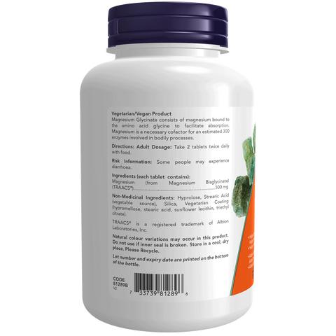 Now MAGNESIUM BISGLYCINATE, 180 Tablets