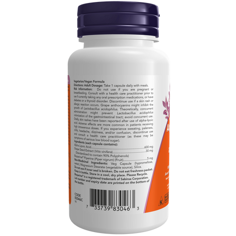 Now ALPHA LIPOIC ACID, 60 Capsules