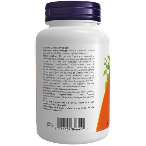 Now DANDELION ROOT 500mg, 100 Capsules