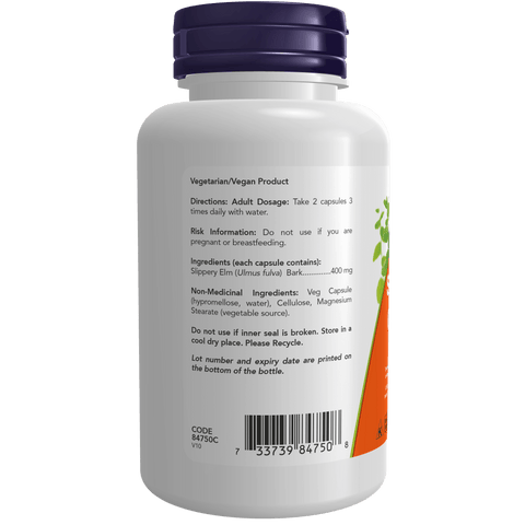 Now SLIPPERY ELM 400mg, 100 Capsules