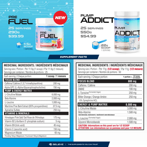 Believe Supplements PRE FUEL, 25 Servings