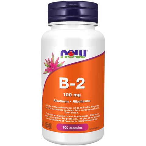 Now VITAMIN B-2 100mg, 100 Capsules