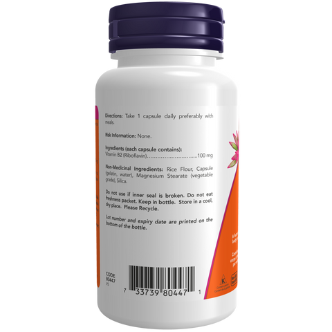 Now VITAMIN B-2 100mg, 100 Capsules