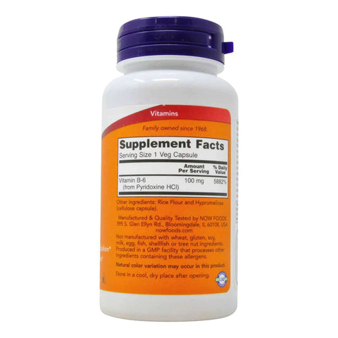 Now B-6 100mg, 100 Capsules