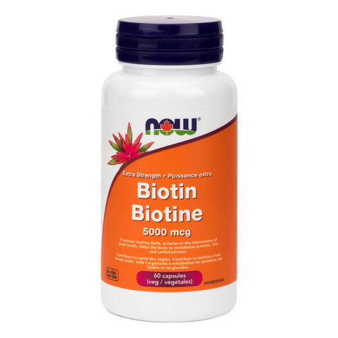 Now BIOTIN 5000mcg, 60 Capsules