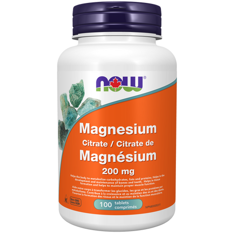 Now MAGNESIUM CITRATE 200mg, 100 tablets